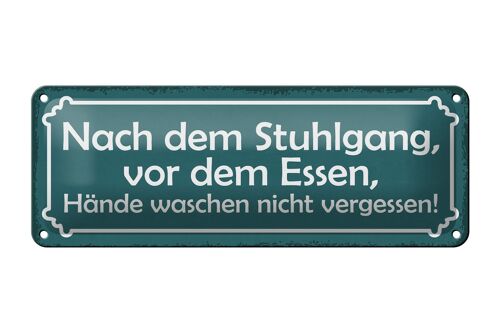 Blechschild Spruch 27x10cm Hände waschen nicht vergessen Dekoration