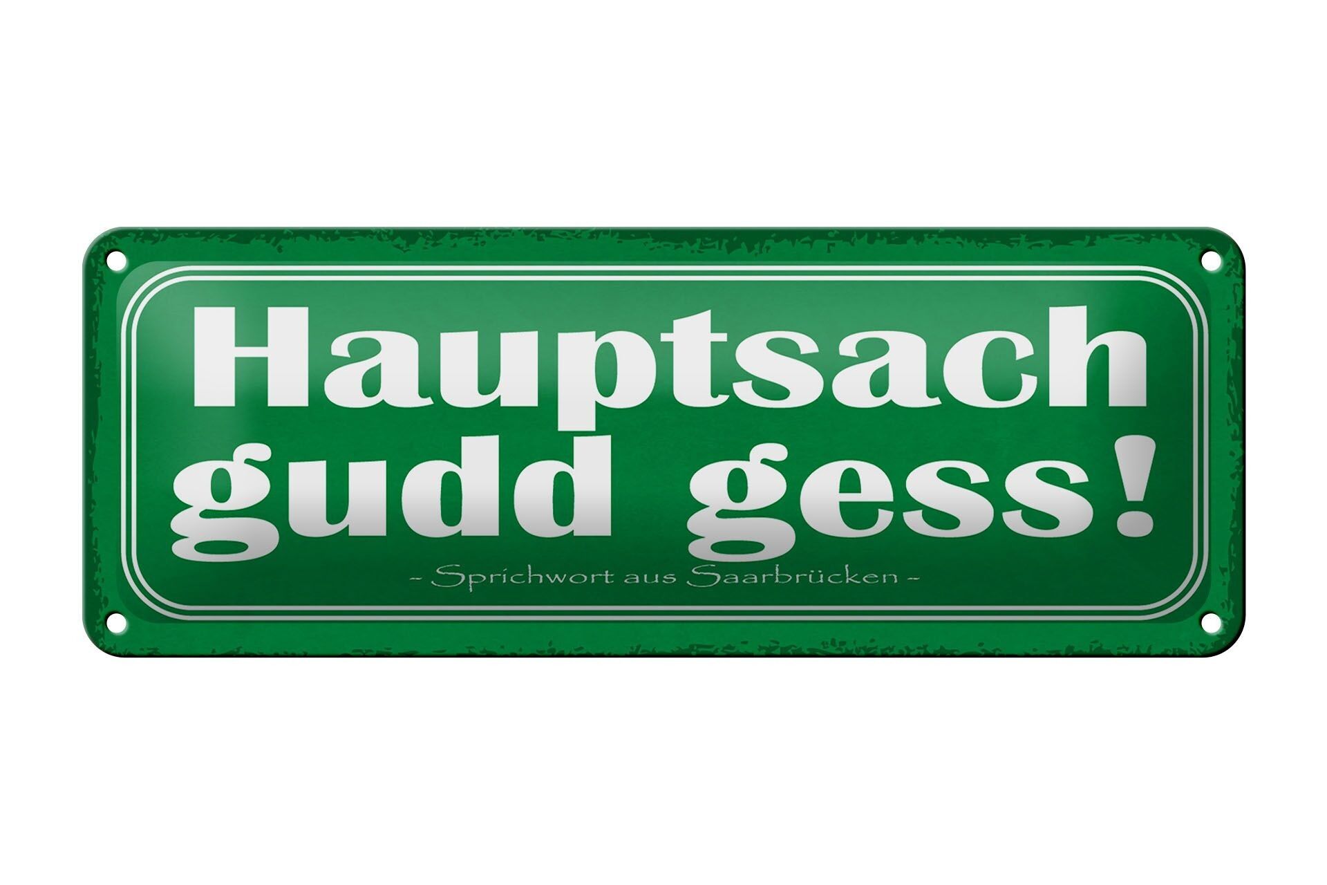 Targa in metallo con scritta 27x10 cm Saarland principalmente decorazione gudd gess