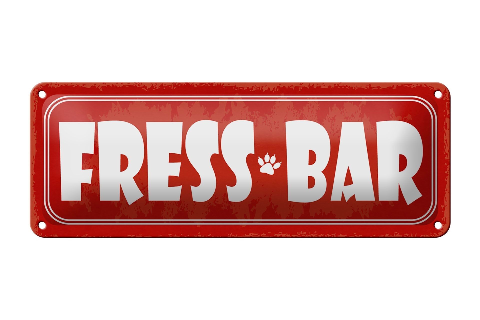 Cartel de chapa aviso 27x10cm Fress Bar cartel rojo