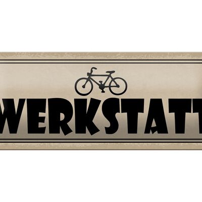 Targa in metallo avviso 27x10 cm officina per biciclette cartello grigio
