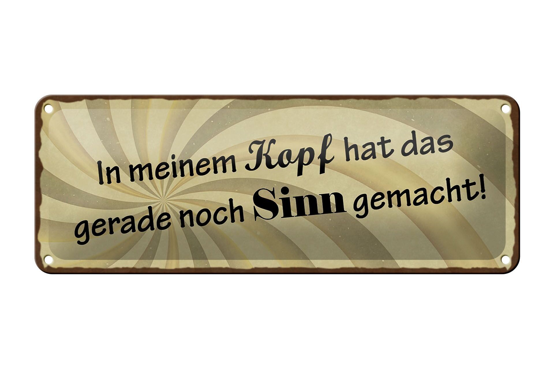 Targa in metallo con scritta 27x10 cm che aveva semplicemente senso come decorazione