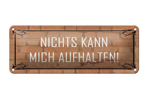 Blechschild Spruch 27x10cm nichts kann mich aufhalten Dekoration