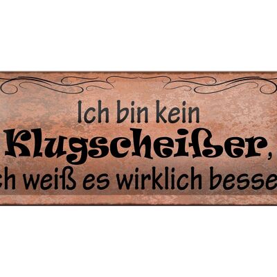 Blechschild Spruch 27x10cm ich weiß es wirklich besser Dekoration