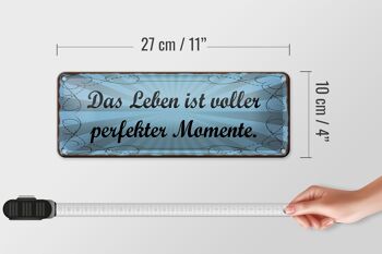 Panneau en étain disant 27x10cm, décoration «La vie pleine de moments parfaits» 4