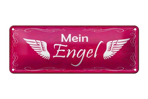 Blechschild Spruch 27x10cm Mein Engel Flügel Dekoration