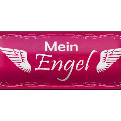 Blechschild Spruch 27x10cm Mein Engel Flügel Dekoration