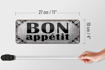 Plaque en tôle disant 27x10cm Décoration Bon appétit 4