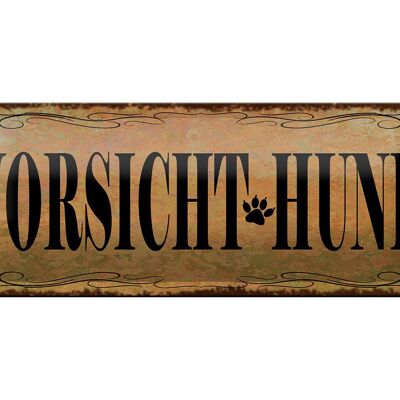 Blechschild Hinweis 27x10cm Vorsicht Hund Dekoration