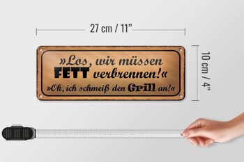 Plaque en étain disant 27x10cm grill nous devons brûler les graisses décoration 4