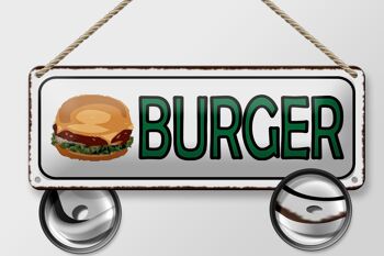Plaque en tôle note 27x10cm, décoration burger fast food 2