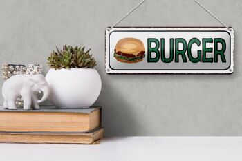 Plaque en tôle note 27x10cm, décoration burger fast food 3