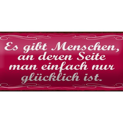 Blechschild Spruch 27x10cm gibt Menschen einfach glücklich Dekoration