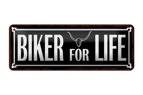 Blechschild Spruch 27x10cm Biker for life Dekoration