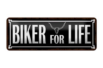 Plaque en étain disant 27x10cm Décoration Biker for life 1