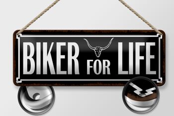 Plaque en étain disant 27x10cm Décoration Biker for life 2