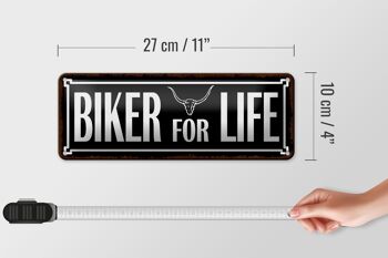 Plaque en étain disant 27x10cm Décoration Biker for life 4