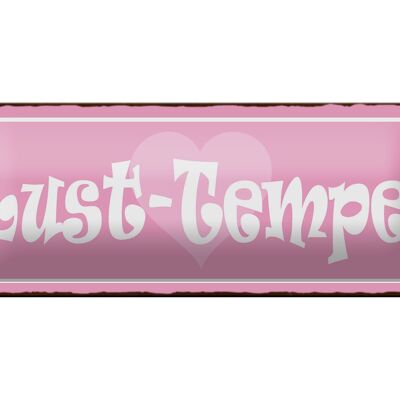 Cartel de chapa que dice 27x10cm Lust Temple Heart decoración rosa