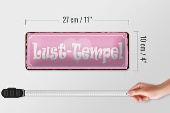 Plaque en étain disant 27x10cm Lust Temple Heart décoration rose 4