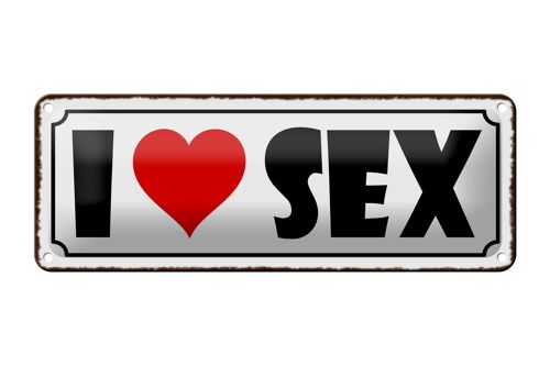 Blechschild Spruch 27x10cm i Love Sex Dekoration