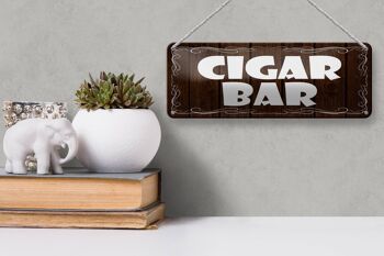 Panneau en étain disant 27x10cm, décoration de bar à cigares 3