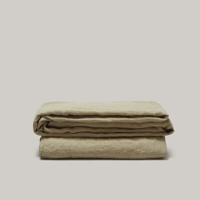 French washed linen fitted sheet