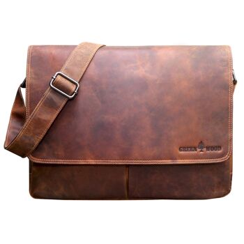 Leo Sac à bandoulière pour femme Grand sac à bandoulière pour homme Sac pour ordinateur portable 15,6" 19