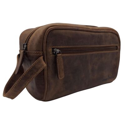 Amari leather toiletry bag for men toiletry bag for women with compartments