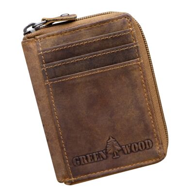 Gus card case with coin pocket women's card wallet men's leather