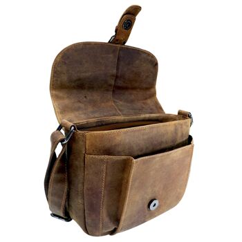 Lea Sac en cuir pour femme Petit sac à bandoulière en cuir marron 3