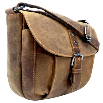 Lea Sac en cuir pour femme Petit sac à bandoulière en cuir marron 7