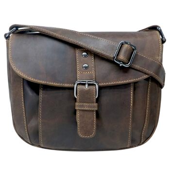 Lea Sac en cuir pour femme Petit sac à bandoulière en cuir marron 8