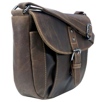 Lea Sac en cuir pour femme Petit sac à bandoulière en cuir marron 14