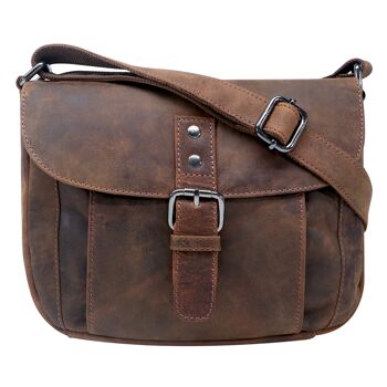 Lea Sac en cuir pour femme Petit sac à bandoulière en cuir marron 22