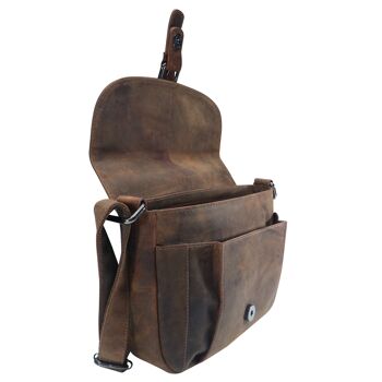 Lea Sac en cuir pour femme Petit sac à bandoulière en cuir marron 24