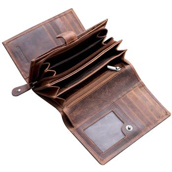 Ann portefeuille en cuir femme grand portefeuille homme RFID 20 emplacements pour cartes 14
