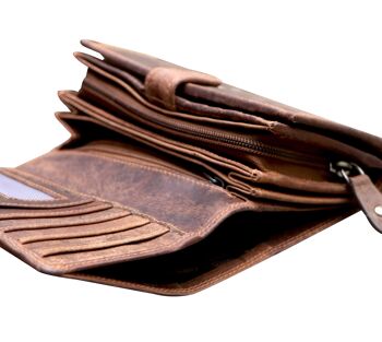 Ann portefeuille en cuir femme grand portefeuille homme RFID 20 emplacements pour cartes 17