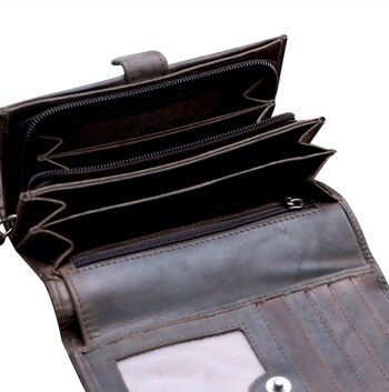 Ann portefeuille en cuir femme grand portefeuille homme RFID 20 emplacements pour cartes 22