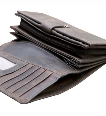 Ann portefeuille en cuir femme grand portefeuille homme RFID 20 emplacements pour cartes 23