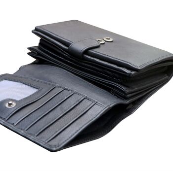 Ann portefeuille en cuir femme grand portefeuille homme RFID 20 emplacements pour cartes 29