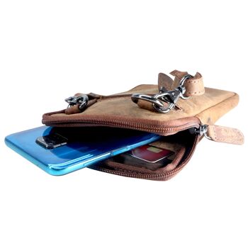 Oli étui pour téléphone portable sac à bandoulière pour smartphone à accrocher en cuir 8