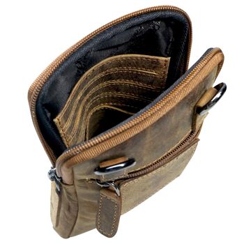 Oli étui pour téléphone portable sac à bandoulière pour smartphone à accrocher en cuir 17