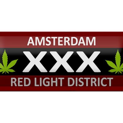 Cartel de chapa que dice 27x10cm Decoración del barrio rojo de Amsterdam XXX