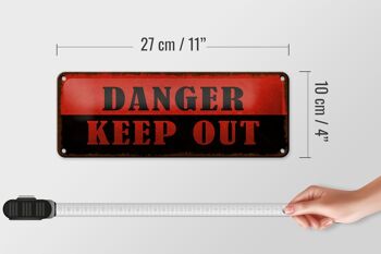 Panneau d'avertissement en étain 27x10cm, décoration de Danger à garder à l'extérieur 4