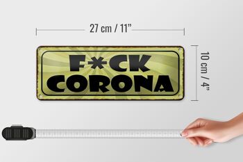Panneau en étain disant 27x10cm F*CK Corona décoration 4