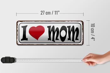 Panneau en étain disant 27x10cm, décoration I love Mom Mama 4
