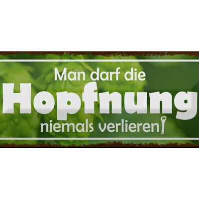 Blechschild Spruch 27x10cm darf Hopfnung niemals verlieren Dekoration