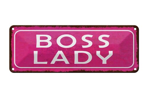 Blechschild Hinweis 27x10cm Boss Lady Dekoration