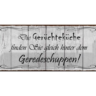 Blechschild Spruch 27x10cm Gerüchteküche Geredeschuppen Dekoration