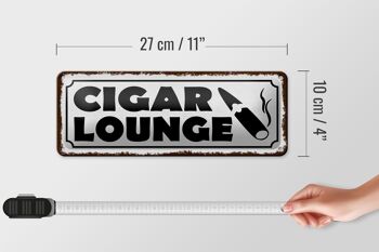 Panneau en étain disant 27x10cm, panneau blanc Cigar Lounge Cigar 4
