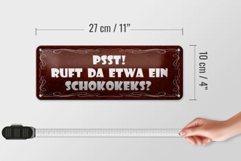 Panneau en étain indiquant 27x10cm PSST demande une décoration de biscuits au chocolat 4
